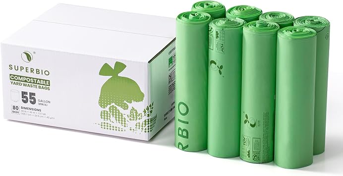 SUPERBIO 55 Gallon Compostable Yard Waste Bags