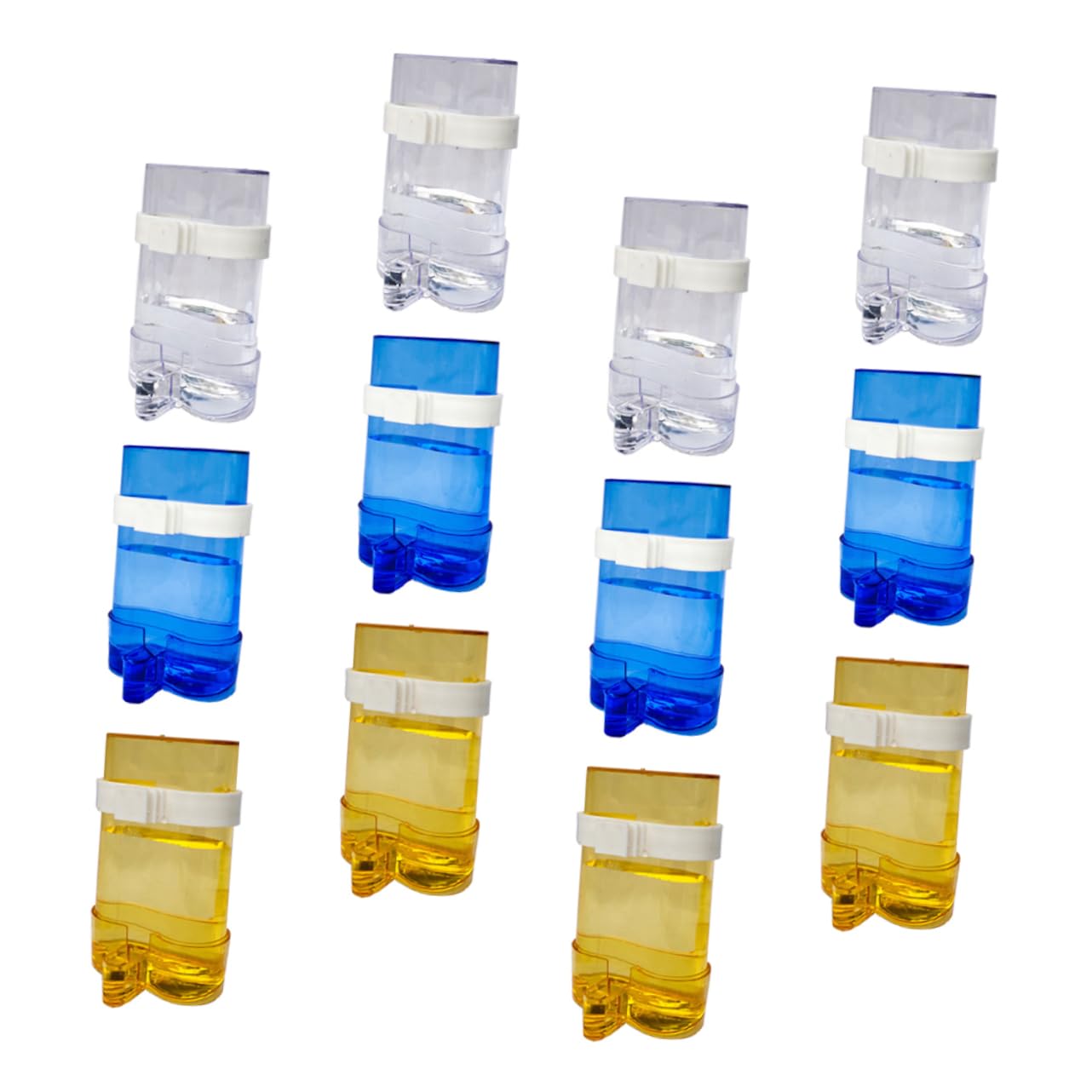 VANZACK Abbeveratoio Automatico per Pappagalli e Uccelli Domestici 12pz, Bevitore in Plastica per Gabbie Indoor e Outdoor, Distributore Acqua e Alimentatore per Uccelli