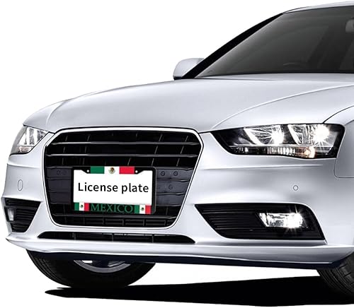 Miniatura 6 de Marco de matrícula con bandera mexicana, 1 unidad, personalizable, cubierta de aluminio para placa de automóvil, soporte para placa de matrícula de