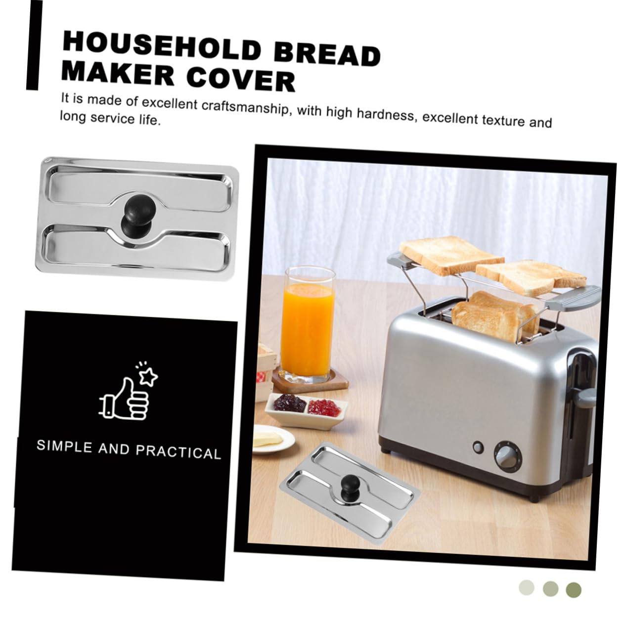 MAGICLULU 2 Piezas Cubierta Para Máquina De Hacer Pan Tapa De Tostadora Metálica Tapa Superior De Tostadora Para Electrodomésticos Hogar Para Panificadora De Cocina