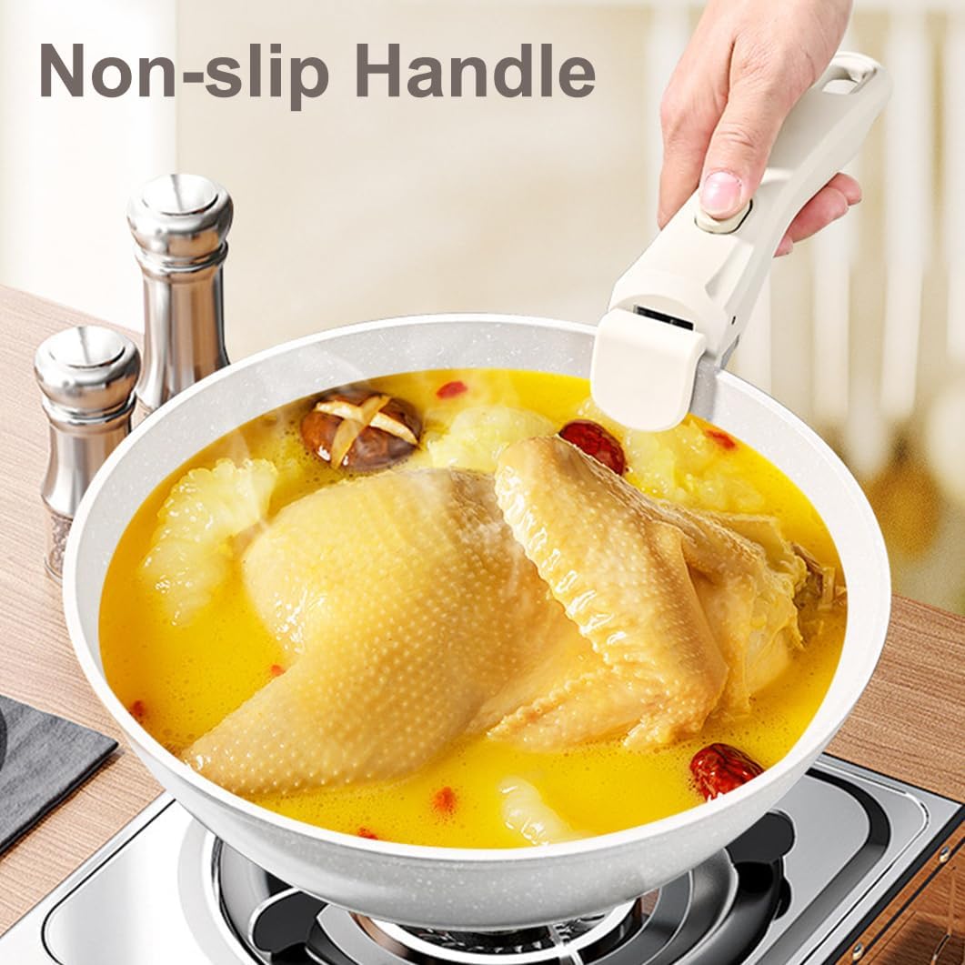Mango desmontable para cacerola universal extraíble resistente al calor, 250 °C, soporte de 10 kg, mango antideslizante, compatible con la mayoría de los utensilios de cocina — view 6