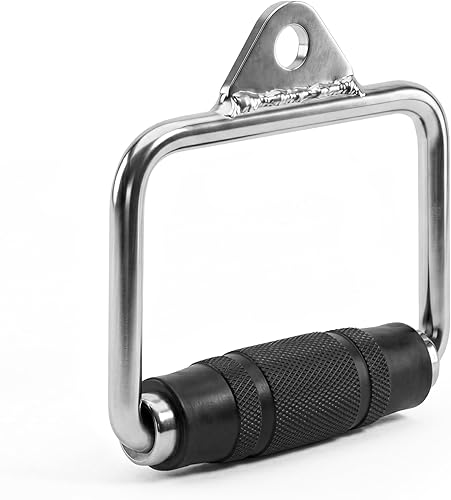 Miniatura 6 de CAP Cable Machine Attachments – LAT Bars, Triceps Bars, Handles & Ropes – Multiple Styles & Sizes Cromado,Negro y cromo,Negro - Mango doble
