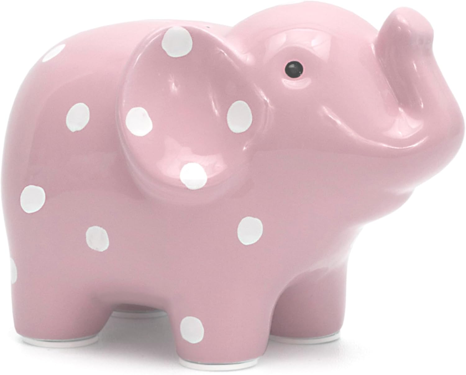 Child to Cherish Ceramic Polka Dot Elephant Piggy Bank for Girls, Pink