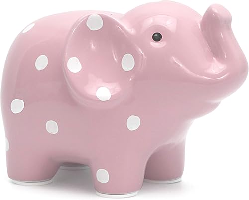 Child to Cherish AlcancĂa de cerámica con lunares para niñas, color rosa Child to Cherish AlcancĂa de cerámica con lunares para niñas, color rosa