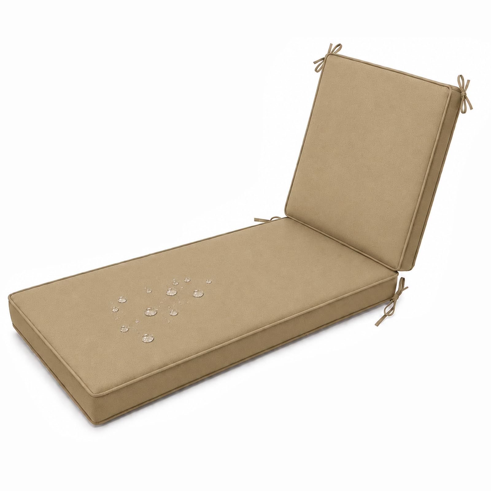 Waterproof Sun Lounger Cushion, Thick Padded Garden Recliner Chair Cushion