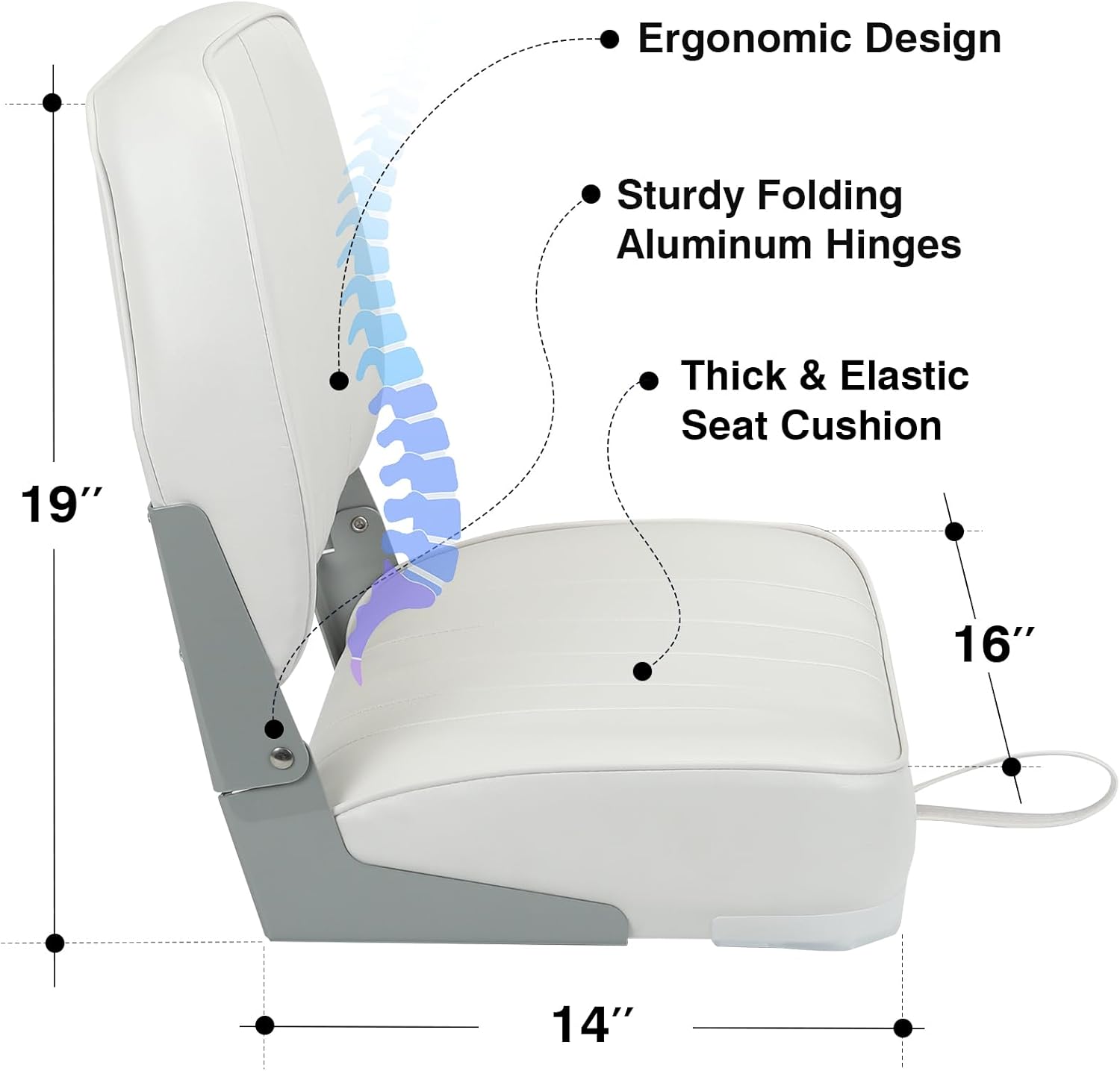 Leader Accessories Classic Low Back Folding Boat Seat