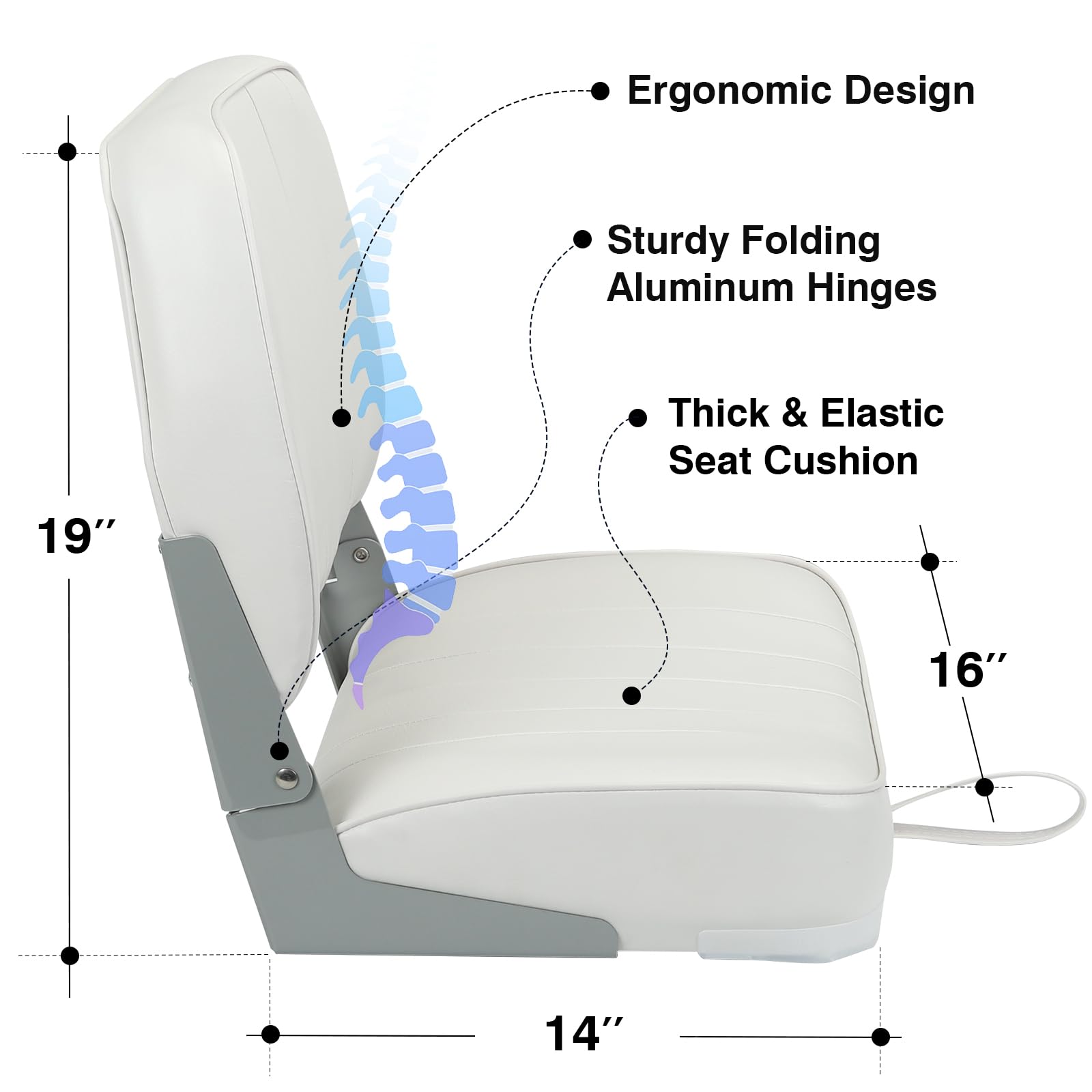 Leader Accessories Deluxe - Sedile pieghevole per barca, colore: Bianco