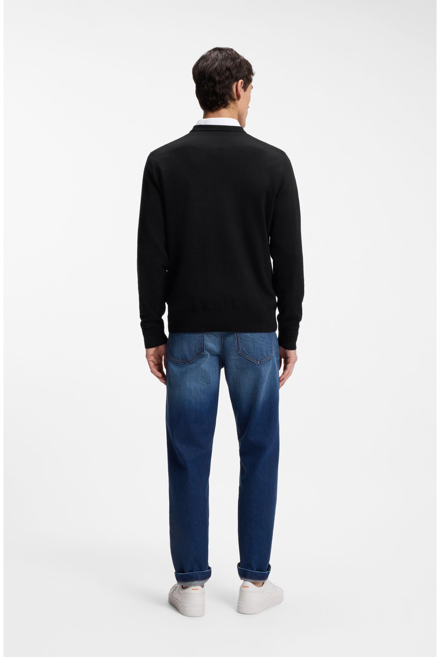 BOSS Pull en Coton Mélangé avec Écusson Logo