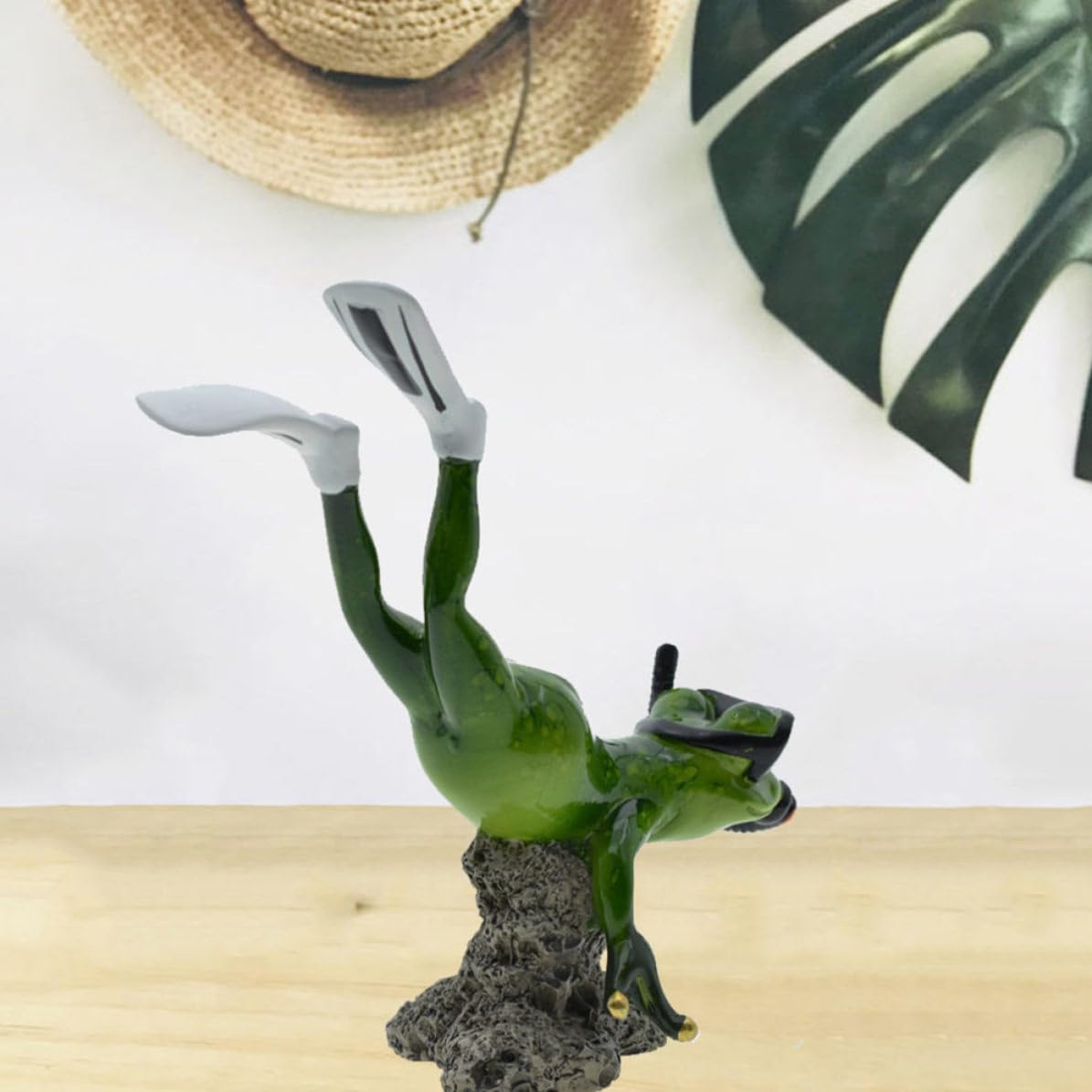 1 Paar Grüne Frosch Gartenfiguren aus Kunstharz, Dekorativ