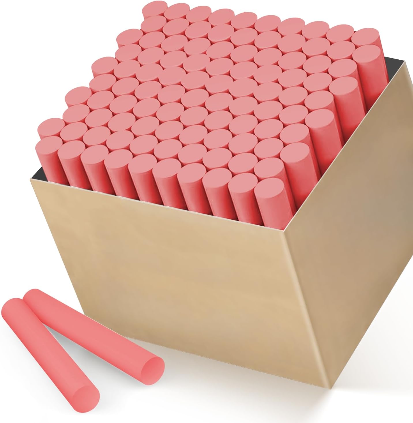 ZEZUT 100PCS Red Dustless Chalk, Standard Size Blackboard Chalkboard Chalks