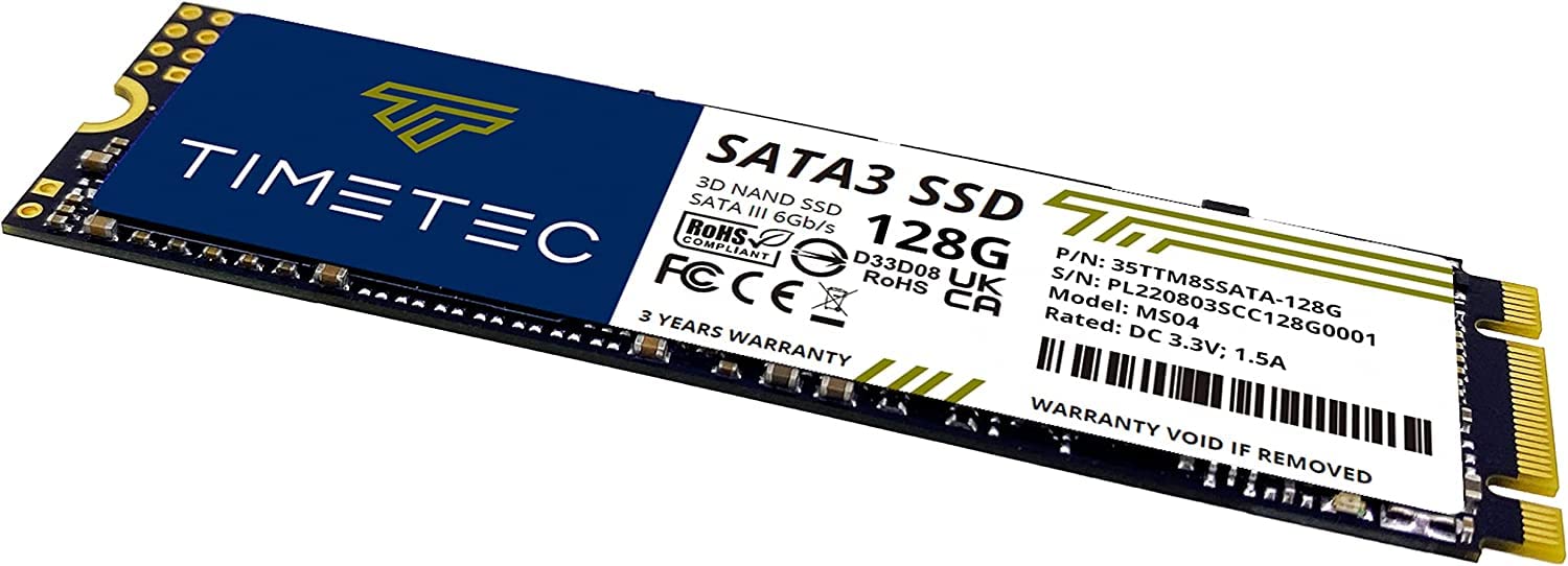 Amazon | Timetec M.2 SATA III 128GB 3D NAND TLC SATA3