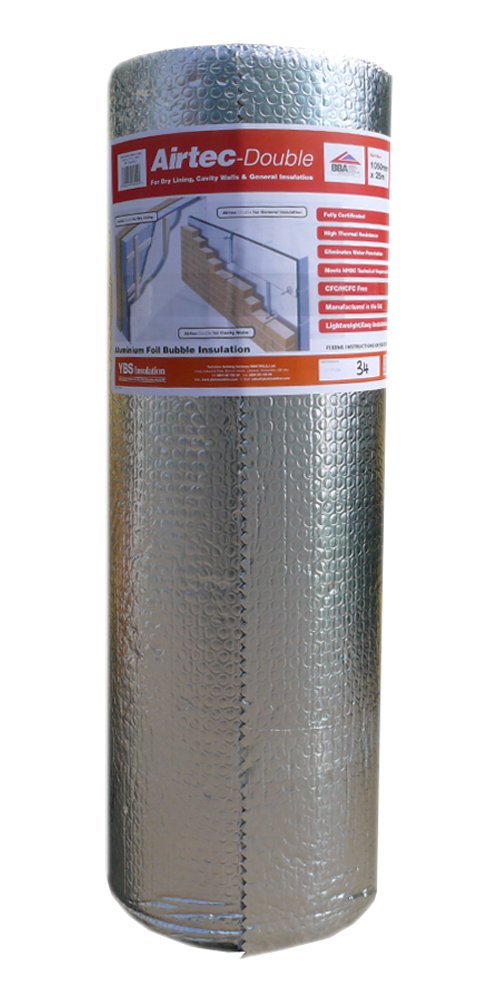 Tacwise Metalic Ybs Insulation Airtec Double 1050Mm X 25M X 3.7Mm Ad 02 1050 X 25 Aluminium Foil Insulation,