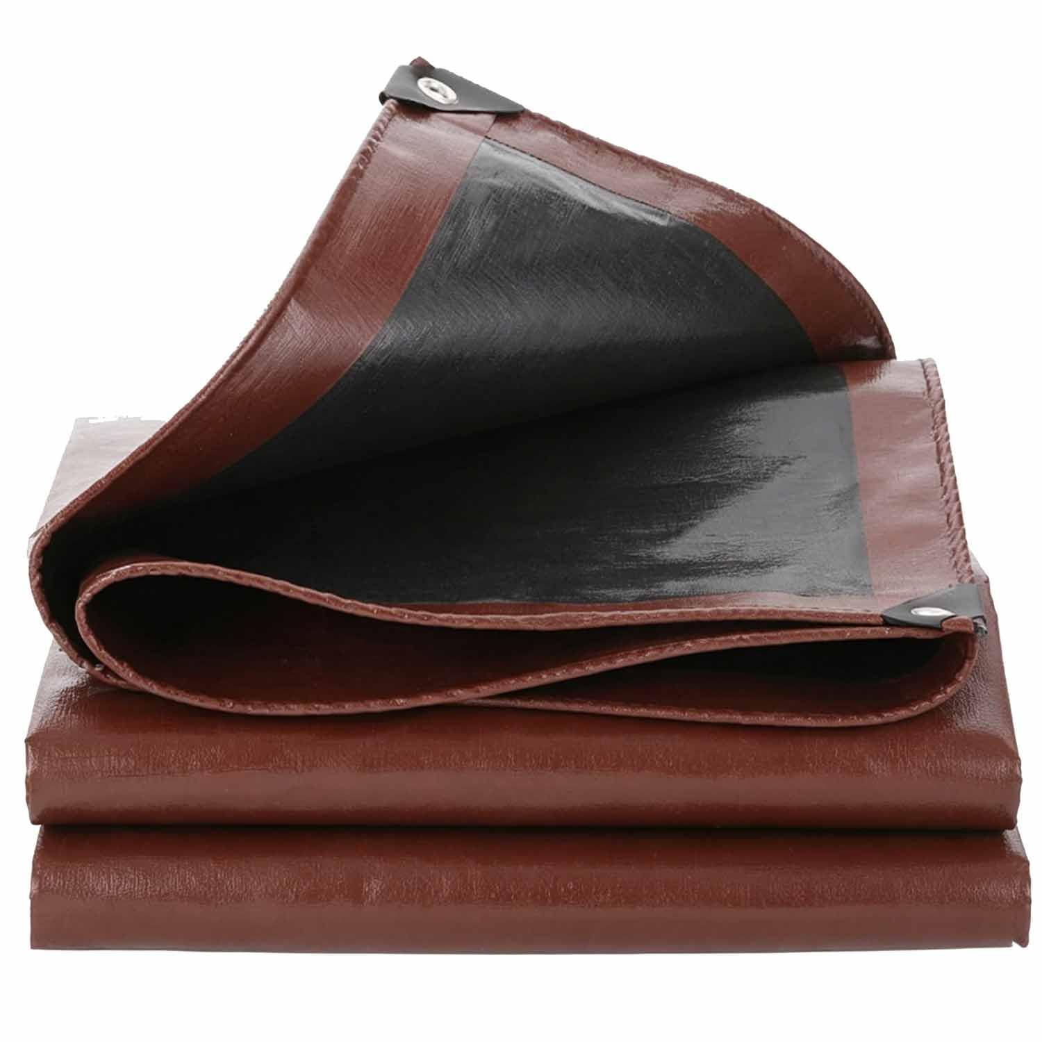 Ffsaacol 2 Heavy Duty Waterproof Tarpaulin, Large Plastic Tarp, Extra Thick Tarp With Grommets, Easy To Install Tear Proof Cover For Roof, Pool, Boat & Camping 7X7ft/2X2m