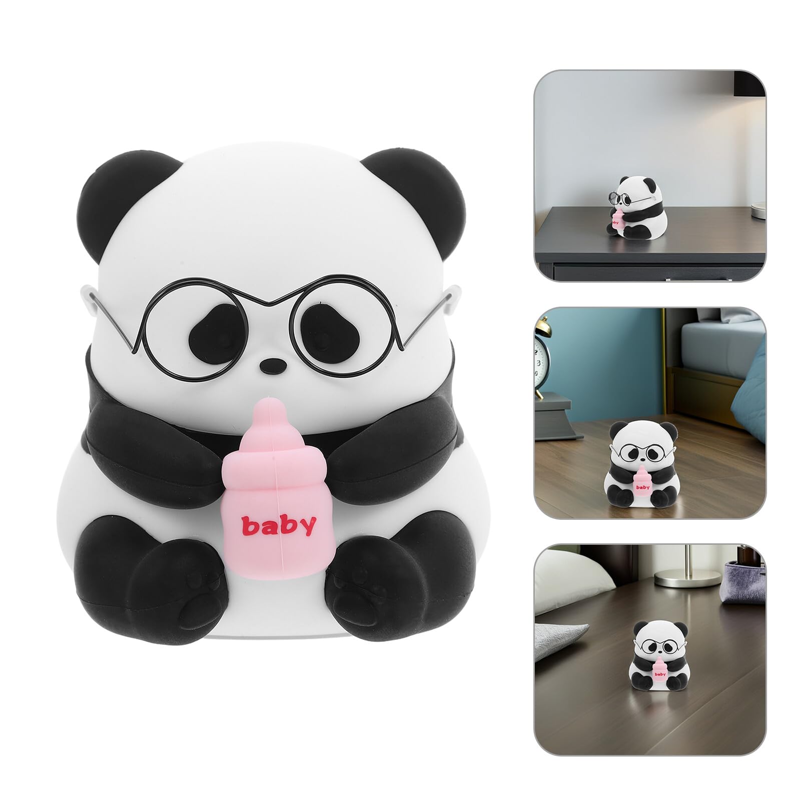 Homoyoyo Infantil Panda de Silicona Recargable Lámpara Portátil para Dormitorio Bebés Luz Segura y para Guardería