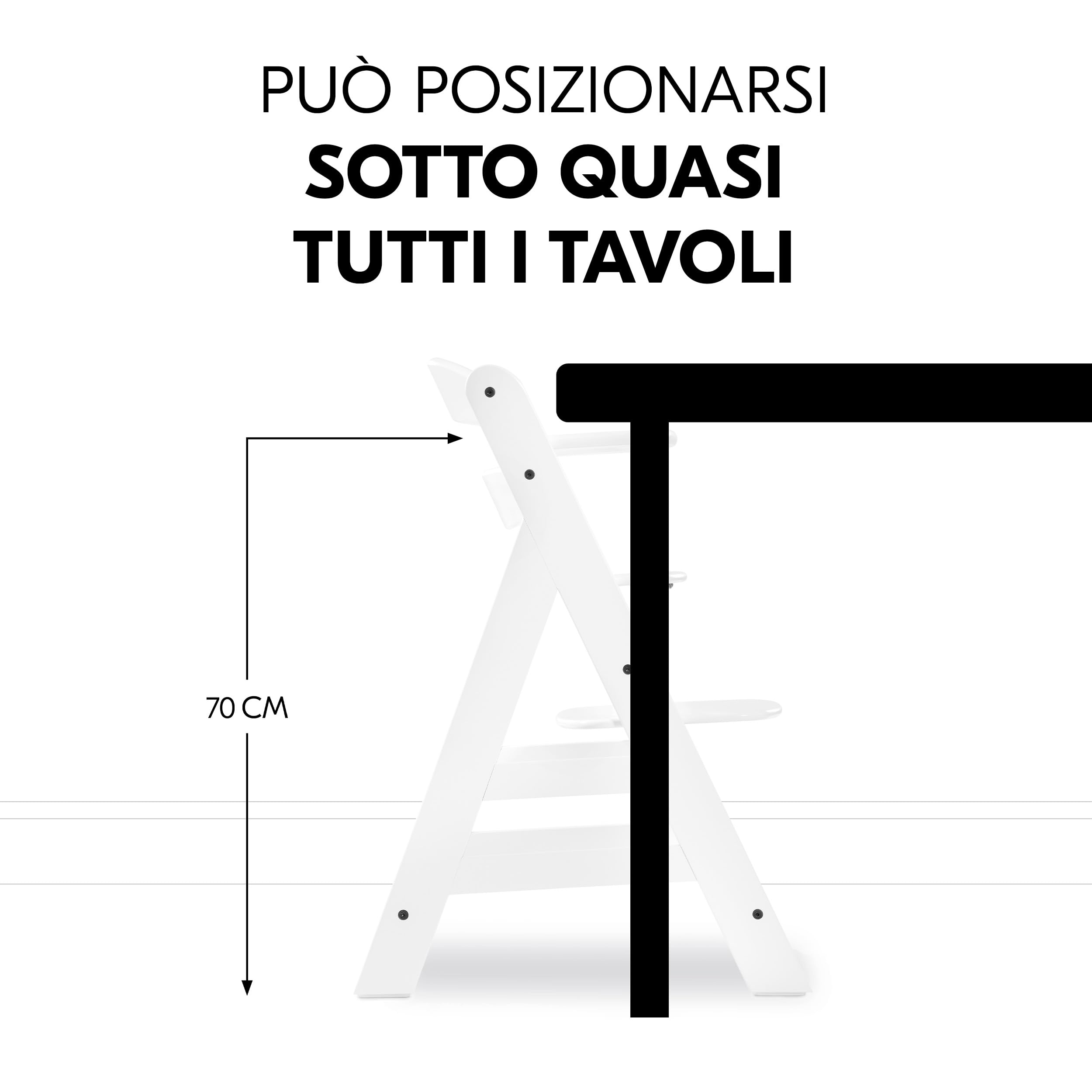 hauck Seggiolone Pappa Alpha+ Newborn con Riduttore Neonato 2 in 1, Bianco | Seggiolone evolutivo in legno dalla nascita, con cuscino seduta e sdraietta 2 in 1