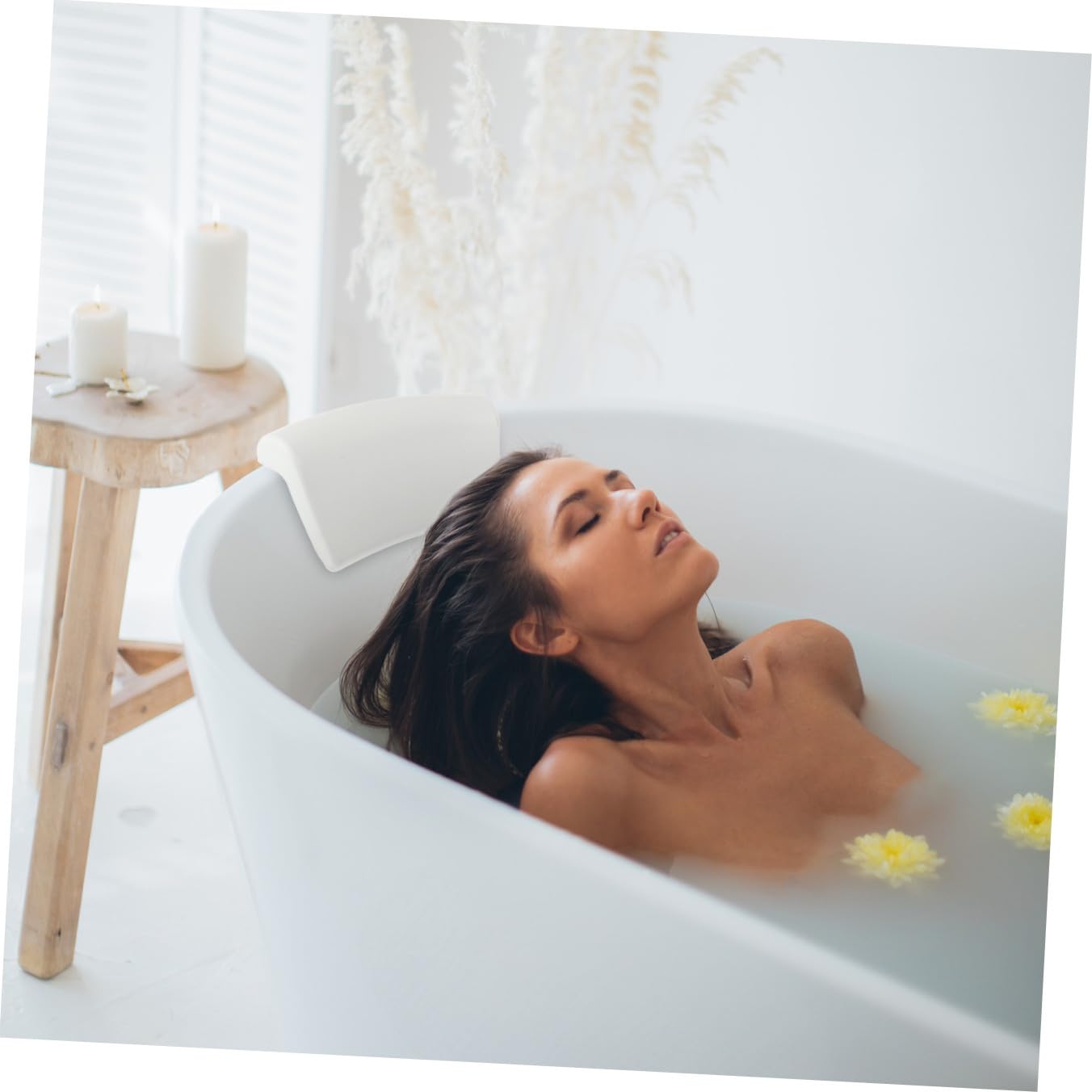 Gatuida Cuscino per Vasca da Bagno in PU con Ventose Antiscivolo Supporto Ergonomico per Collo e Schiena Adatto per Adulti e Accessorio Bagno Comfort Spa