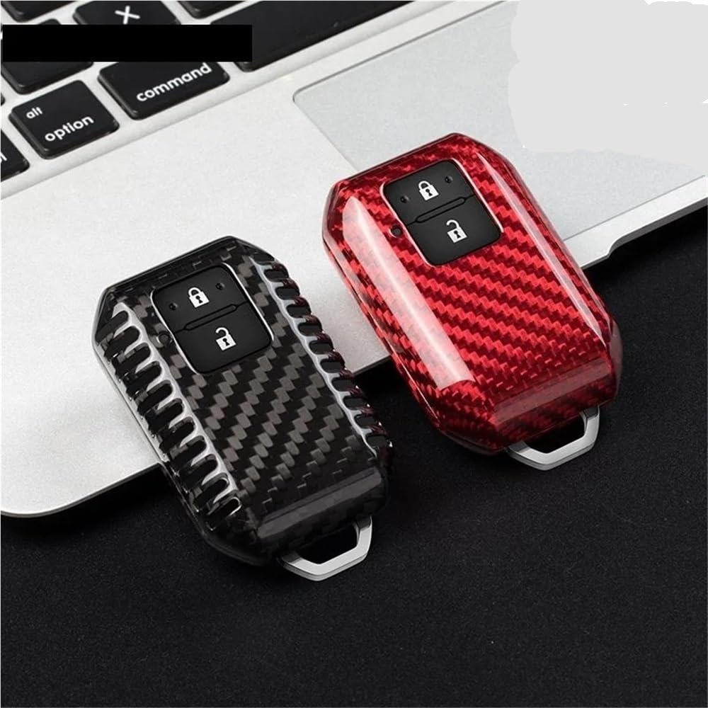 para Llave de Coche Funda de Fibra de Carbono para Llave de Coche, Funda para Llave, Funda para Suzuki para Swift 2017 2019 2020 Wagon R, protección sin Llave Monopoly(Silver Black 01)