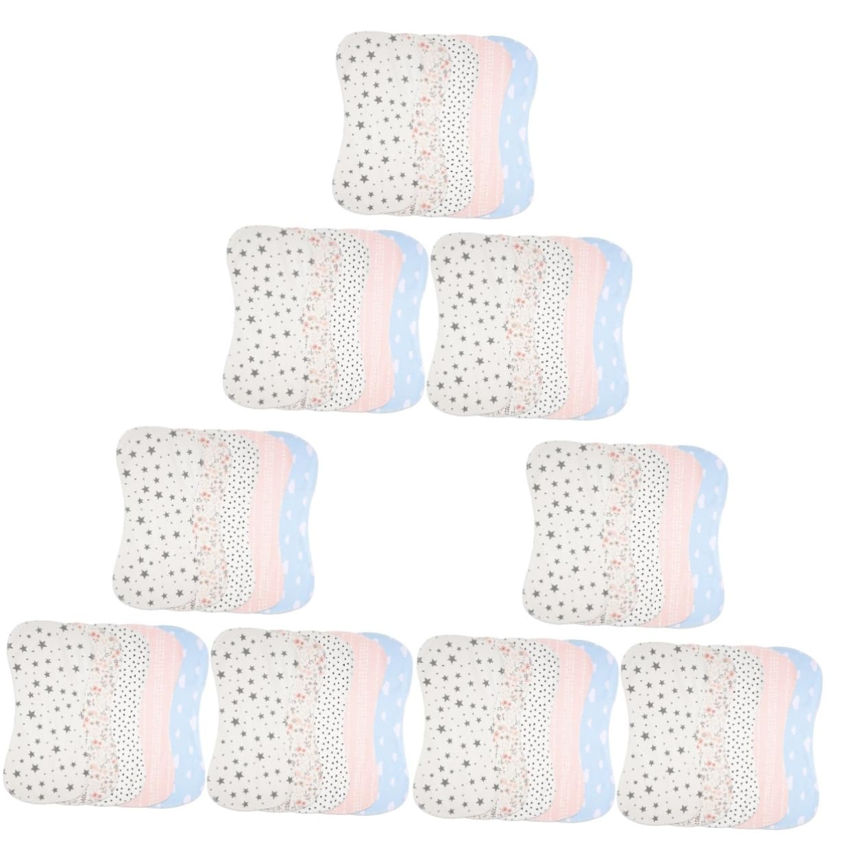 15piezas Paños De Eructo De Algodón Para Bebés Toallas Absorbentes De Saliva y Baberos Unisex Diseño Rayas y Estampados Lavables y Suaves Para Piel Delicada