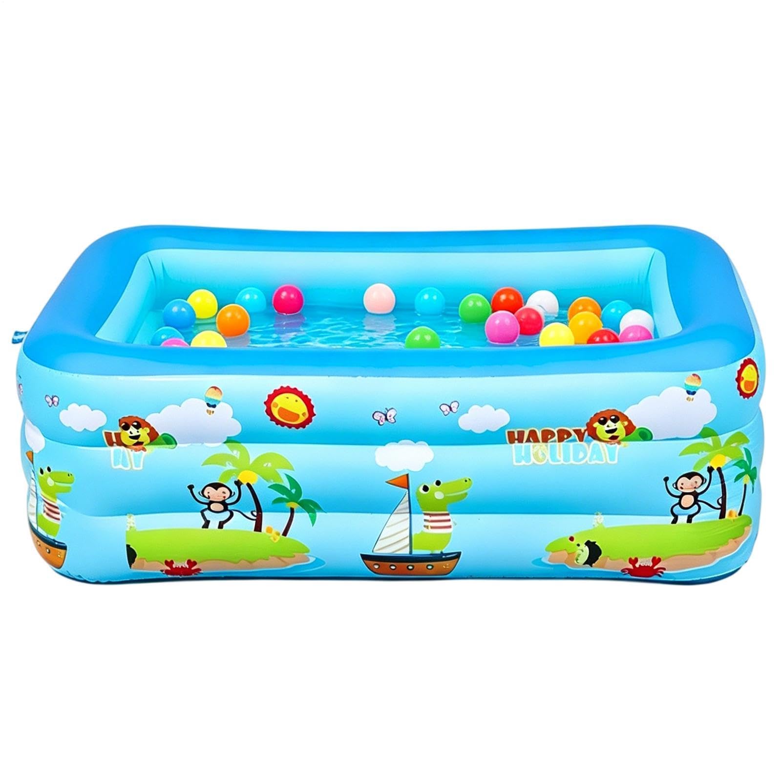 Piscina Gonfiabile Bambini - Grande Pieghevole Portatile Resistente Ai Raggi UV | Piscina Gonfiabile Estiva per Bambini,per Temperature Calde, Giardino, Cortile, Patio, Prato e Party al