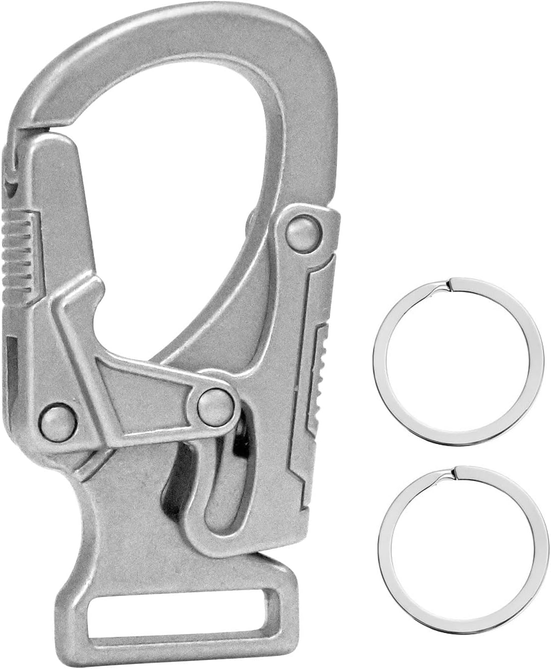 Ahiller Carabiner Clip,1.9'' Alloy Car Keychain Clip with 2 Key Ring,Outdoor Hooks,Small Key Holder for Man and Women