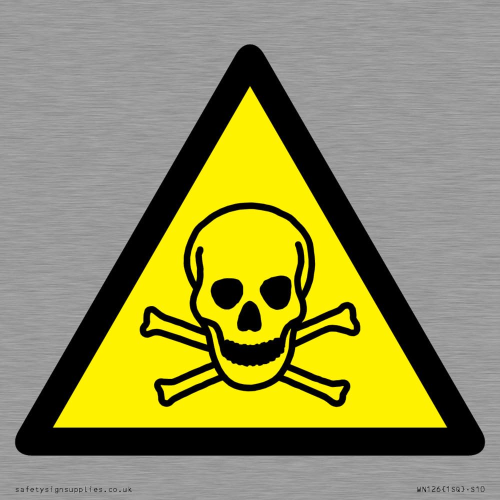 W016 Warning: Toxic material Sign - 100x100mm - S10