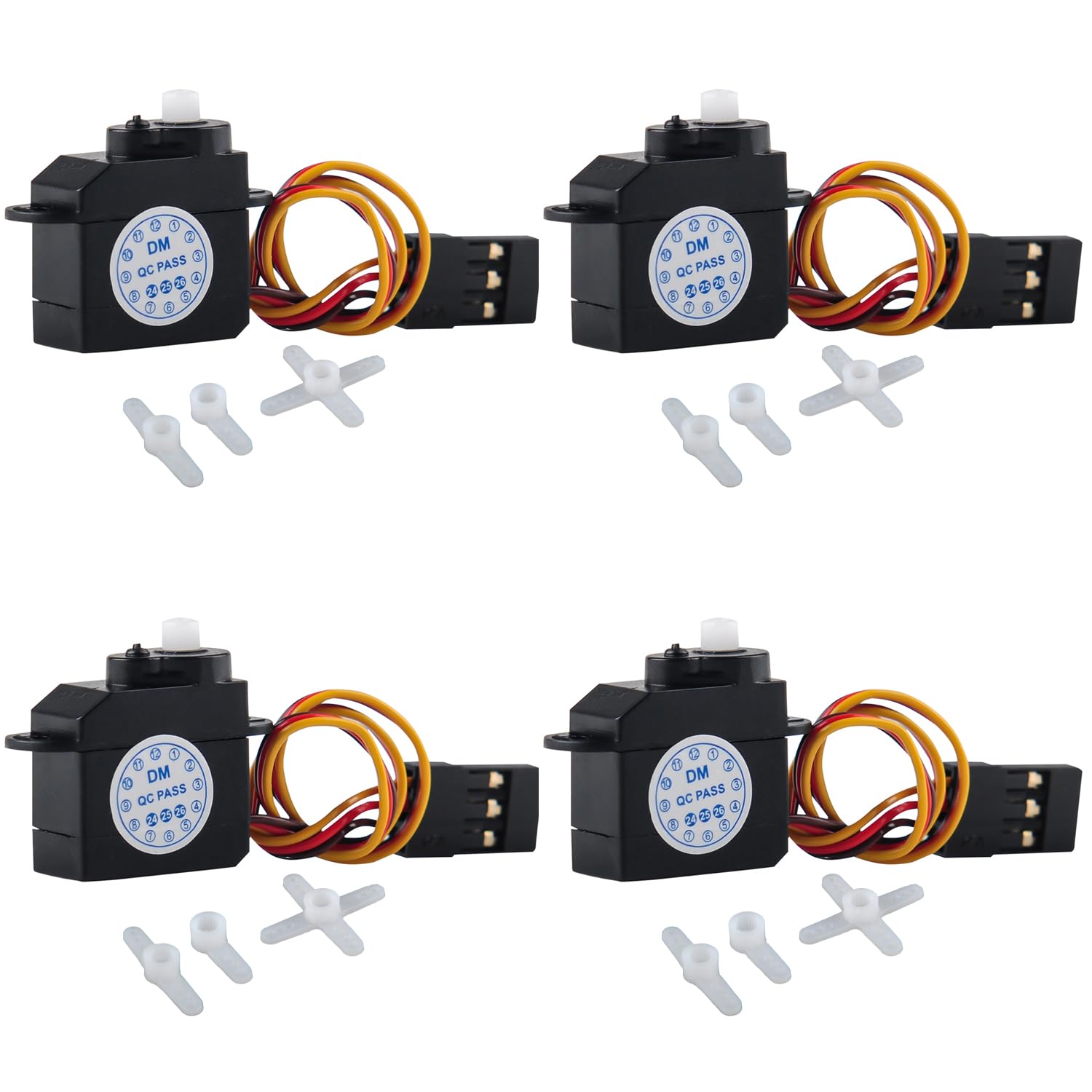 Stemedu Micro 2.1g Servo DM-S0020 Super Mini Digital Servo 2g Ultra-Lightweight Coreless Servo for RC Hobby Helicopter (Pack of 4)
