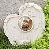 ROOGO Angel Feather Heart-Shaped Pet Memorial Headstone: Photo Frame with Angel Wings and Halo