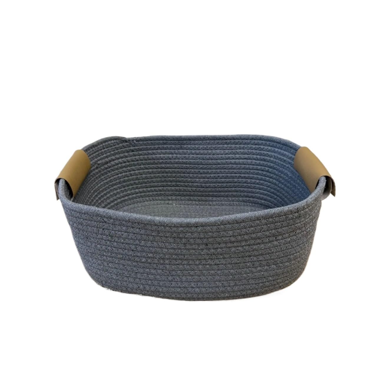 Tkane kosze do przechowywania ze sznurka bawełnianego, wielokolorowe, 25x17x13cm(Grey)