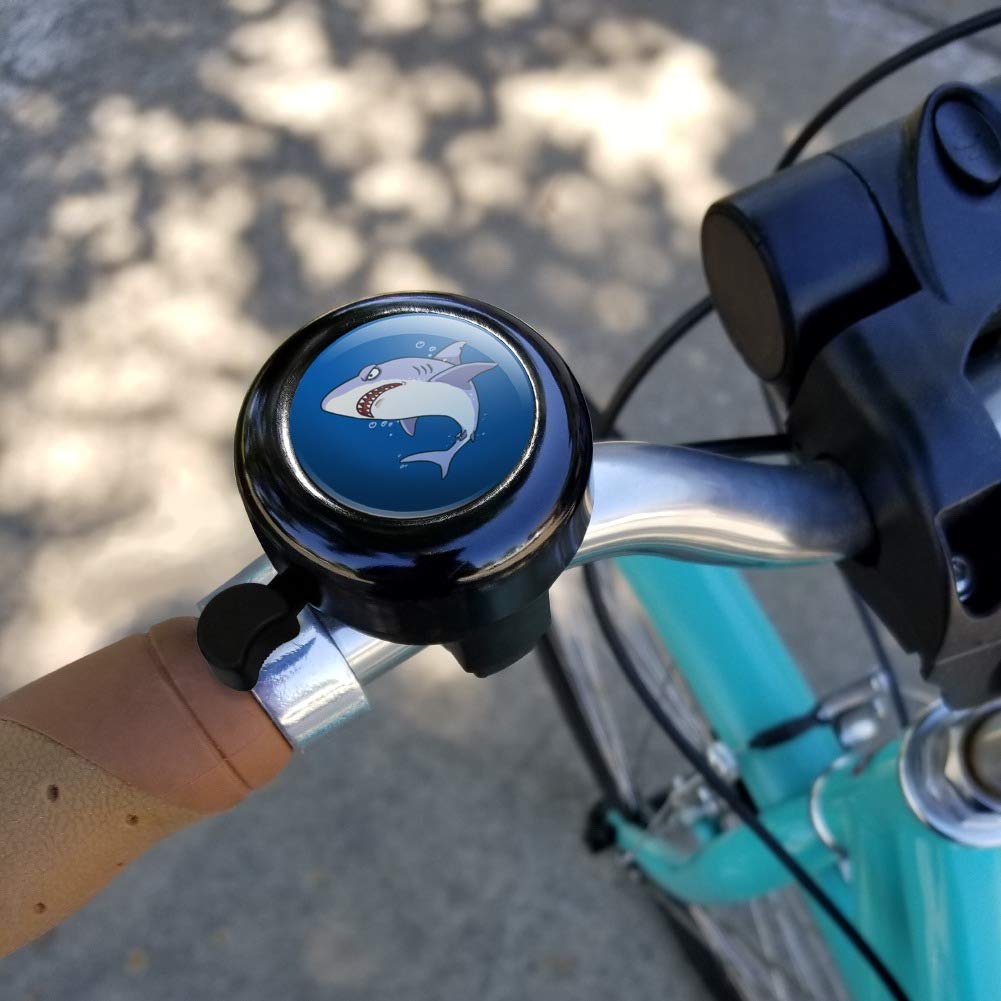 GRAPHICS & MORE Great White Shark Cartoon in Ocean Bicycle Handlebar Bike Bell