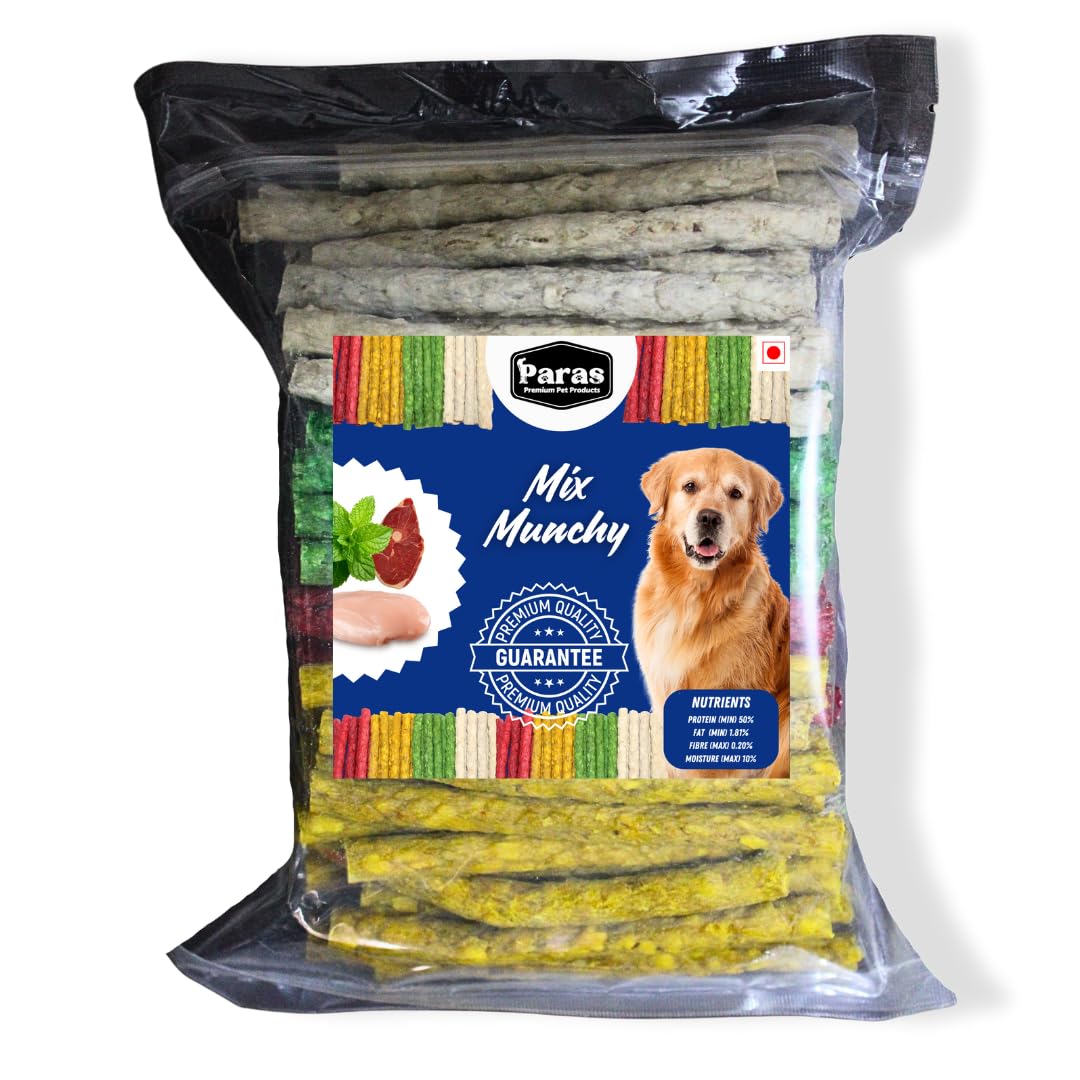 Paras Dog Chew Sticks Munchy Stick Mix Flavoured Chewsticks 500 Gram Protein Chew Sticks for Dogs Food, Promotes Healthy Teeth and Gums, Suitable for All Stages (B0D3LYHSQJ) Amazon Price History, Amazon Price Tracker