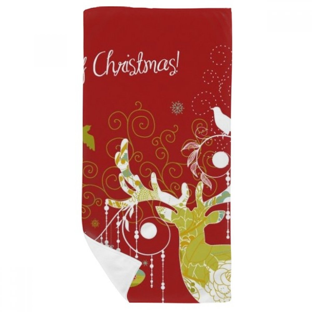 Gant de toilette serviette de bain cerf pour un cadeau de Noël utile et coloré