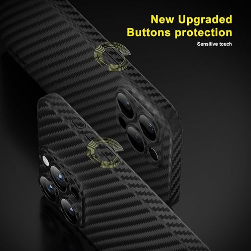 Miniatura 5 de memumi Funda delgada para iPhone 15 Pro con patrón de fibra de carbono de 0.012 in mate cubierta trasera compatible con iPhone 15 Pro, funda
