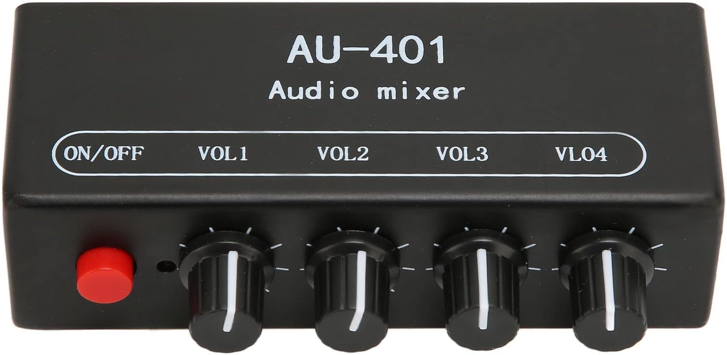 Audio Mixer, 4 in 1 Out Independent Volume Control 3.5mm
