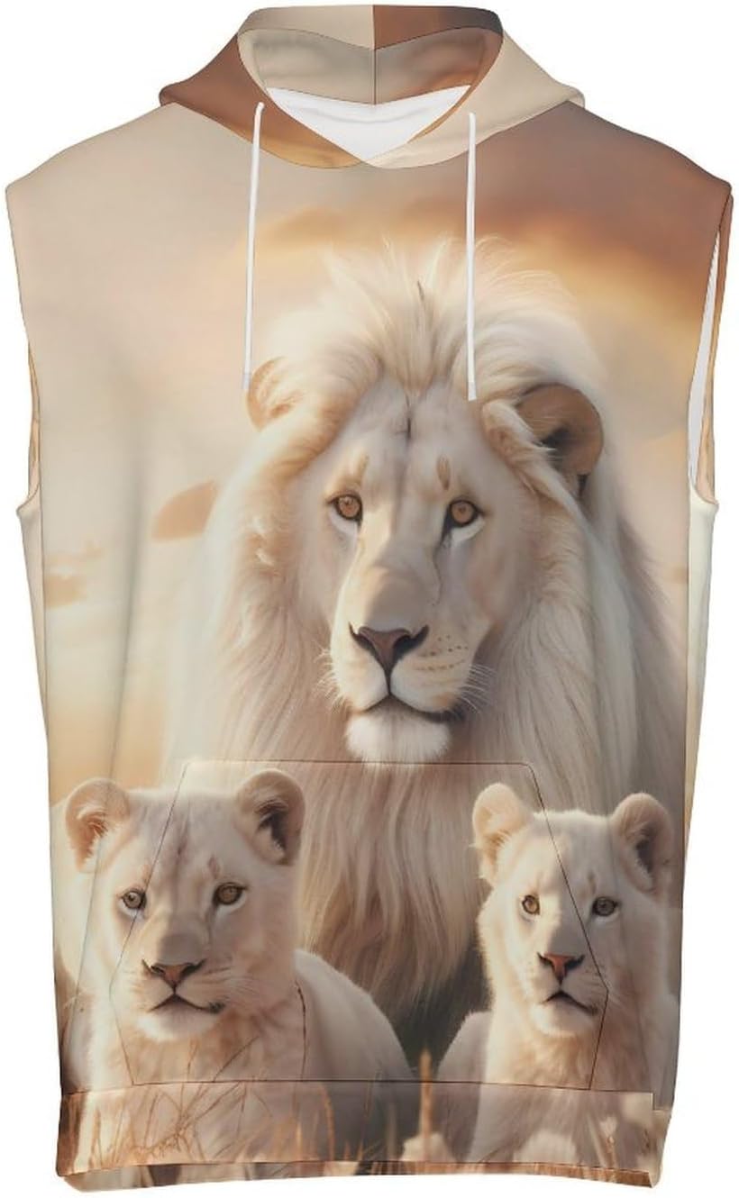 Men's Workout Hooded Tank Tops Sleeveless Muscle Gym T-Shirts