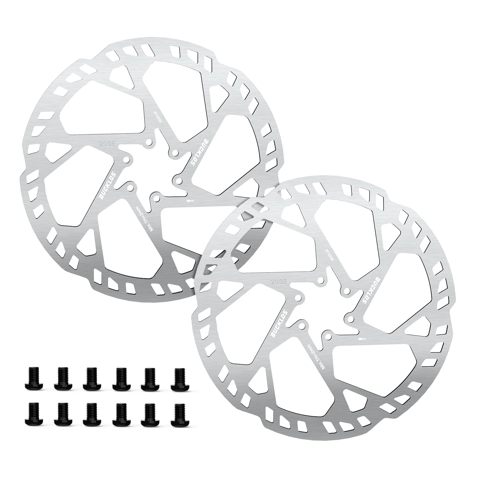 E-Bike Brake Rotor 203mm 2PC, 2.3mm Thick Heavy Duty Disc Brake Rotor