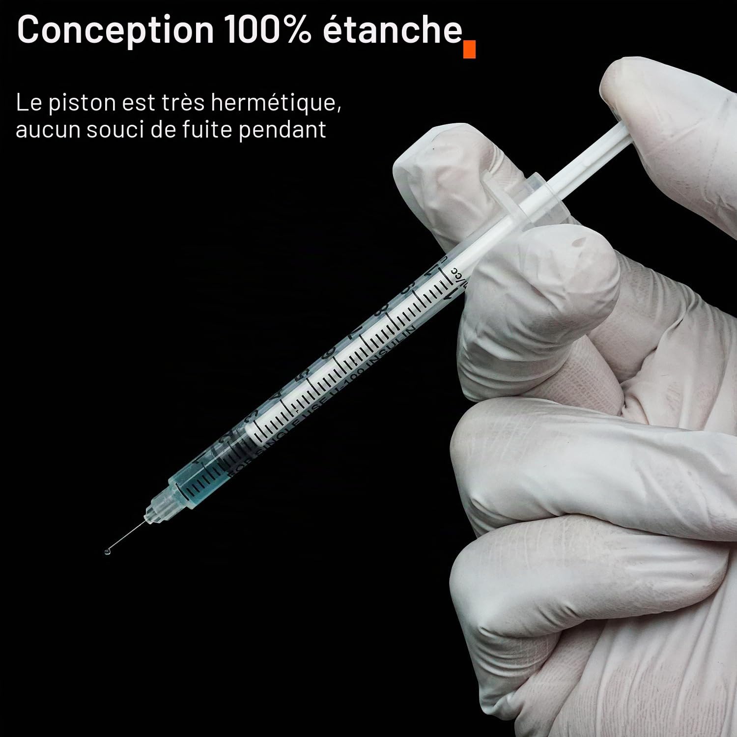 Lot de 100 outils de mesure en plastique à usages multiples, 1 ml, 31G x 6 mm, emballés individuellement