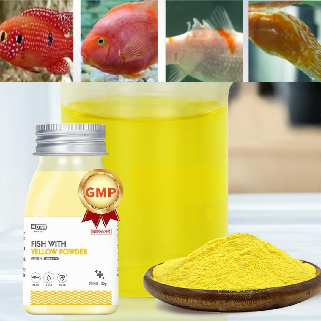 VAYINATO® 50g Japanesh Yellow Powder for Ornamental Fish and Aquarium Fish Care by Petzlifeworld-image-31