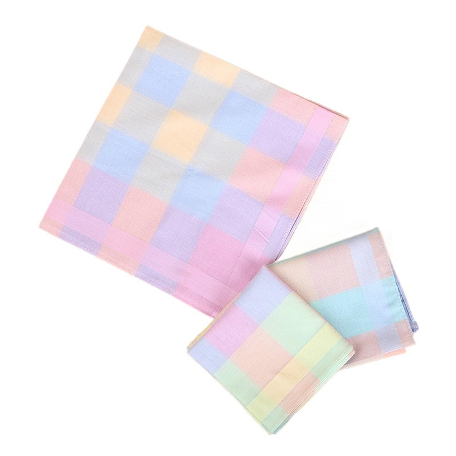 Taschentücher 12 Stück kariertes Taschentuch in gemischten Farben, neutral kariert, quadratisch, Baumwolltücher, farbiges, 43 x cm