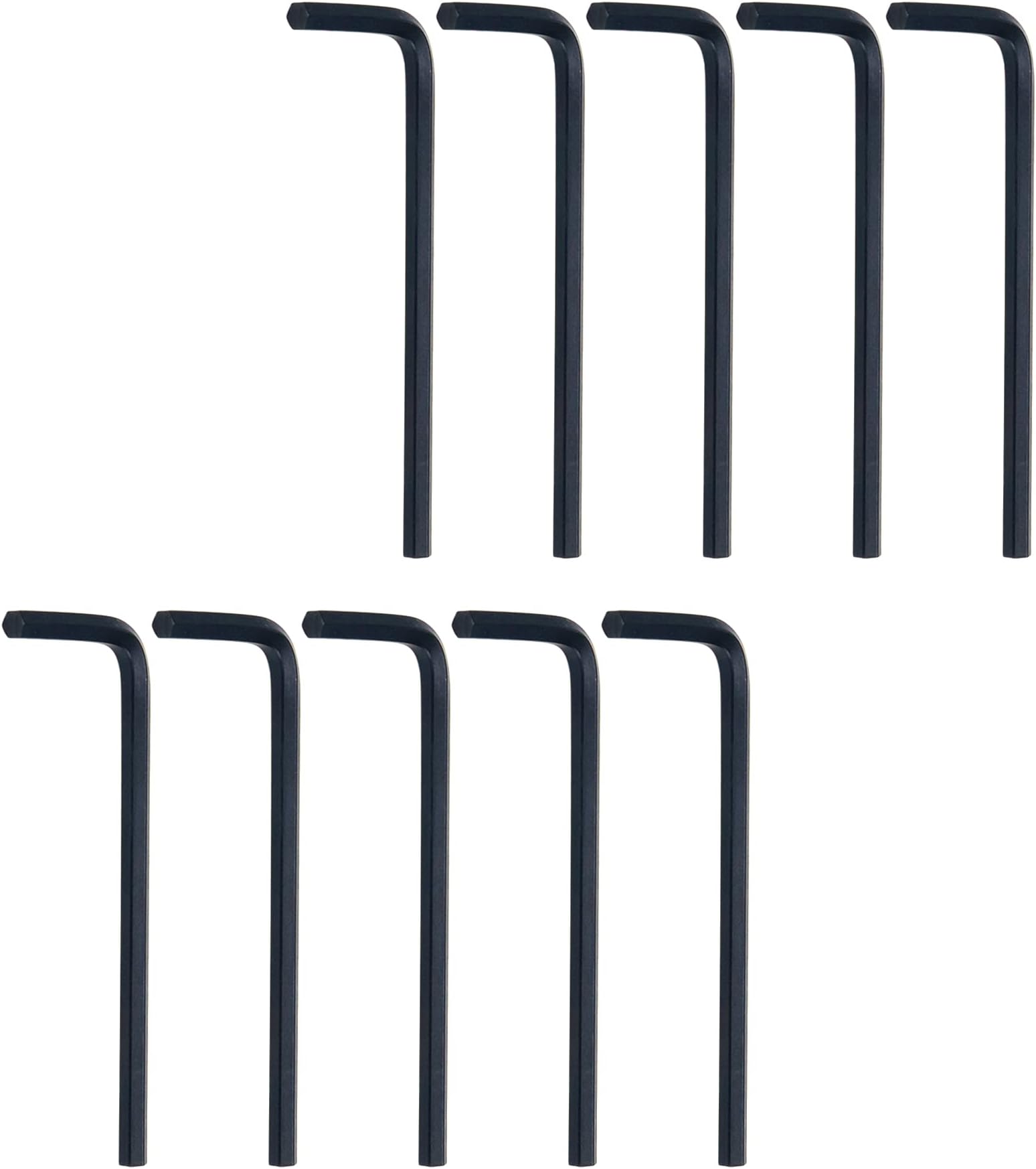 MY MIRONEY 3mm Metric Hex Key Wrench Black L-shape Flat Head Hexagonal Wrench Repairing Tool Pack of 10