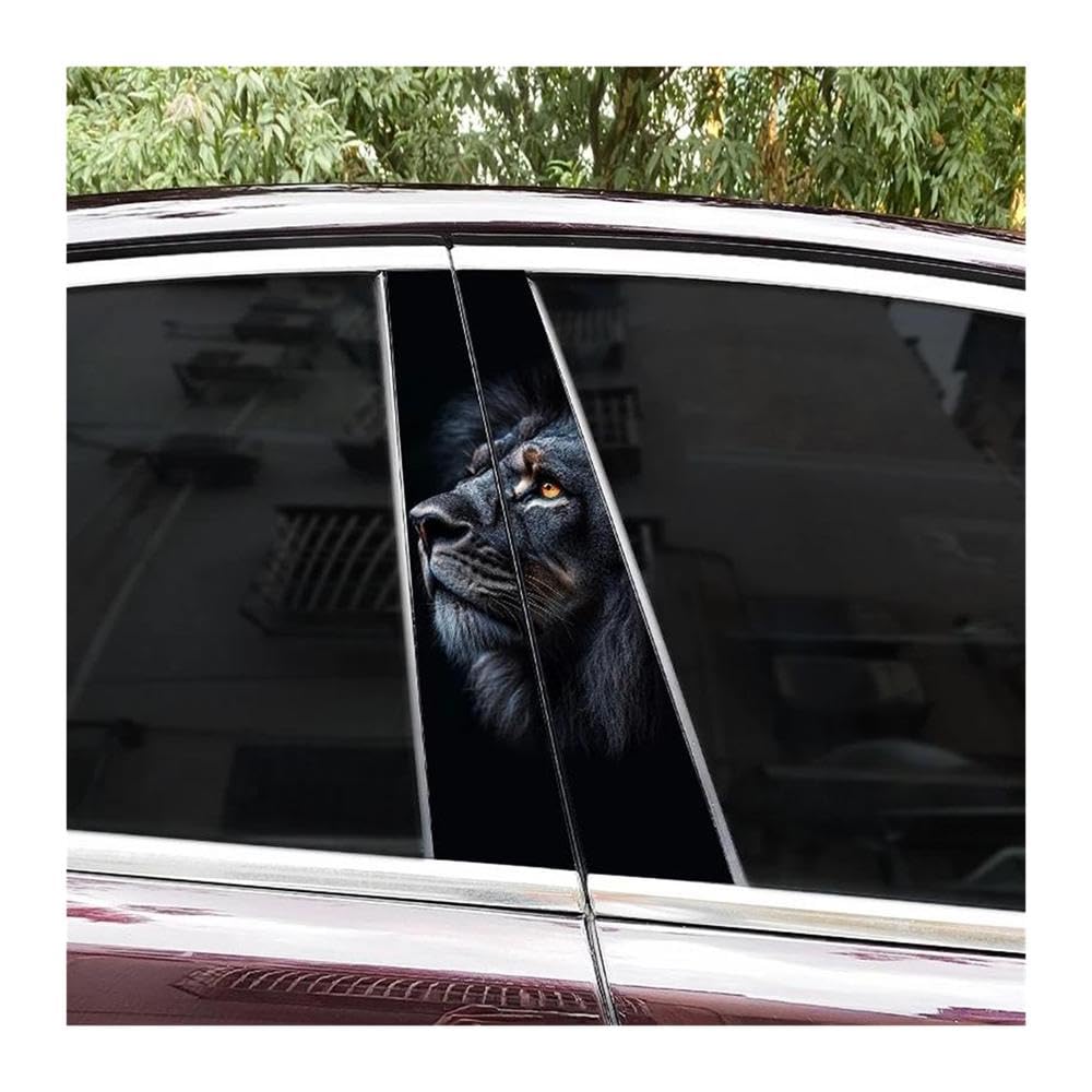 Body Parts 2pcs Car B-Pillar Vinyl Stickers Lion Animal-Style Center Pillar Scratch-Covering Decals DIY(B)