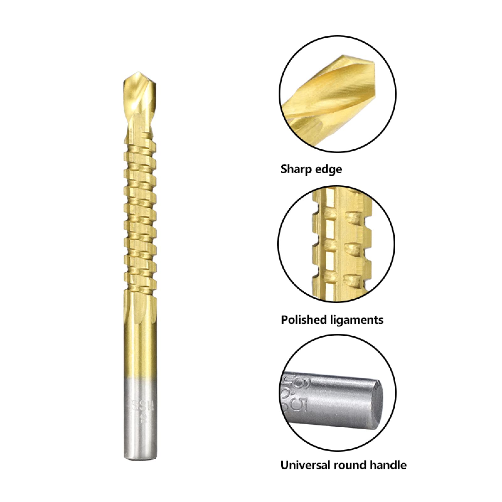 6pcs / Set Cobalt Foret Set 3-8mm Spirale Vis Métrique Composite Foret Robinet Twist Foret Set Métal Forets Outils À Main