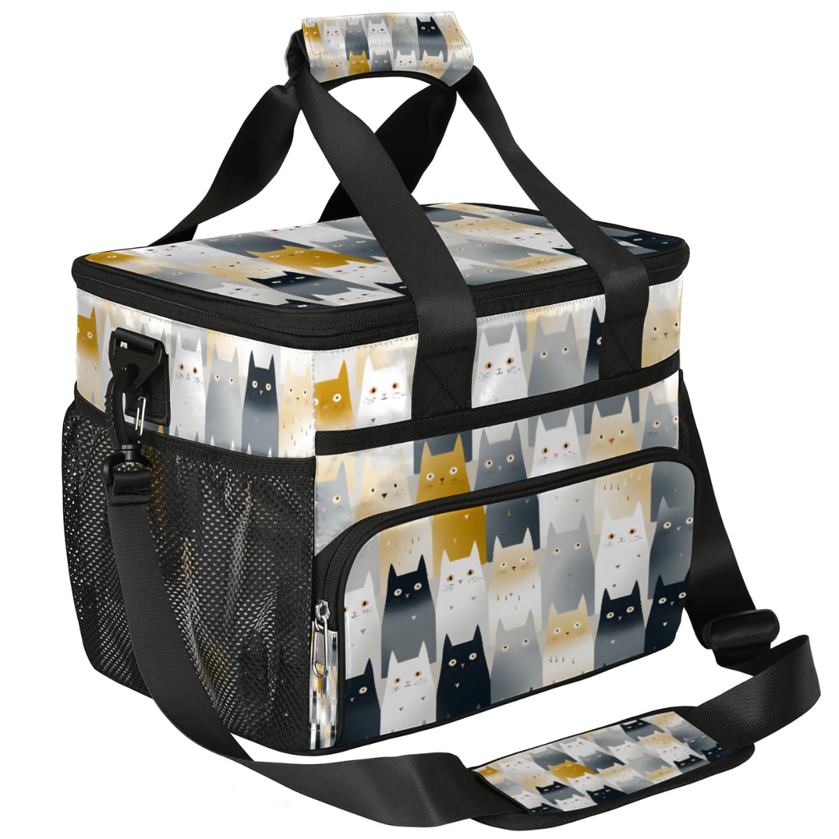 Cat Insulated Picnic Backpack Lunch Box for Women Men Picnic Basket Tote Lunch Bag Picnic Bag Portable Lunch Bags for Picnic, Beach, Work, Trip,Office, Camp Cute Animal Cat