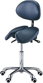 Master Massage Berkeley Ergonomic Split Seat Style Backrest Saddle Stool With Two Tilting Option In Royal Blue, 1count