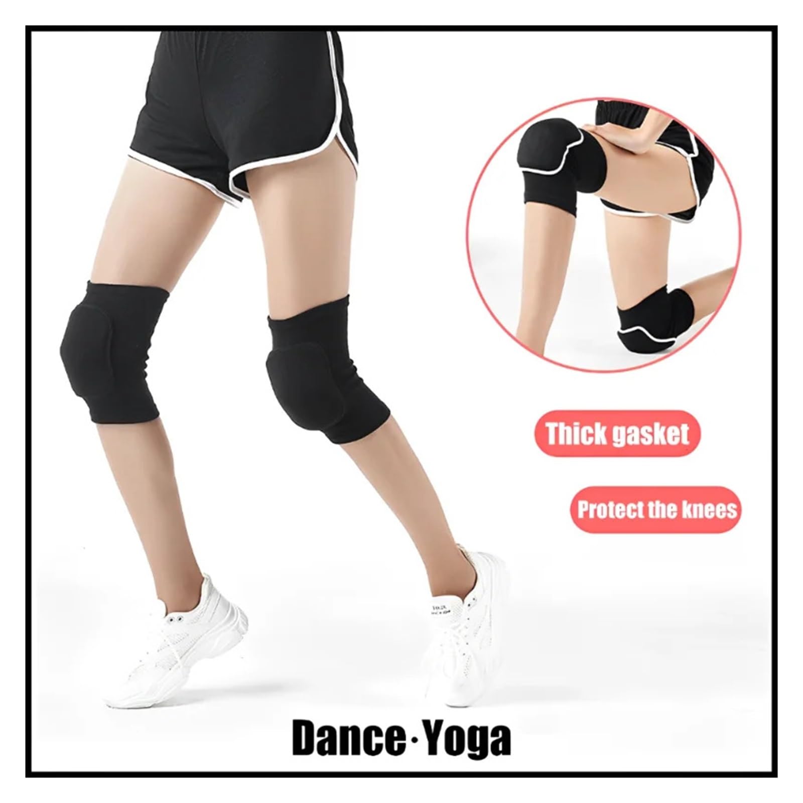 Ginocchiere Sportive Antiscivolo, Supporto e Scaldamuscoli per Uomo e Donna, tutori protettivi per Danza, Yoga, pallavolo, Calcio, Corsa, Ciclismo e Tennis.