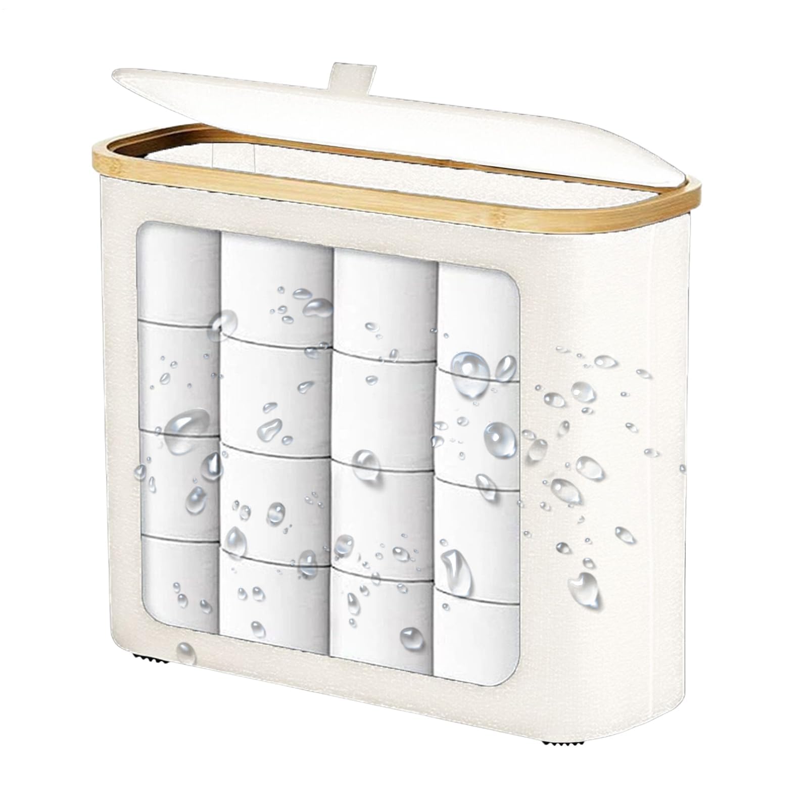 Basket Storage Box Kitchen Toilet Paper - Extra Large Holder for 12 Rolls Lid Tissue Organization,Space-Saving Function for Bathroom