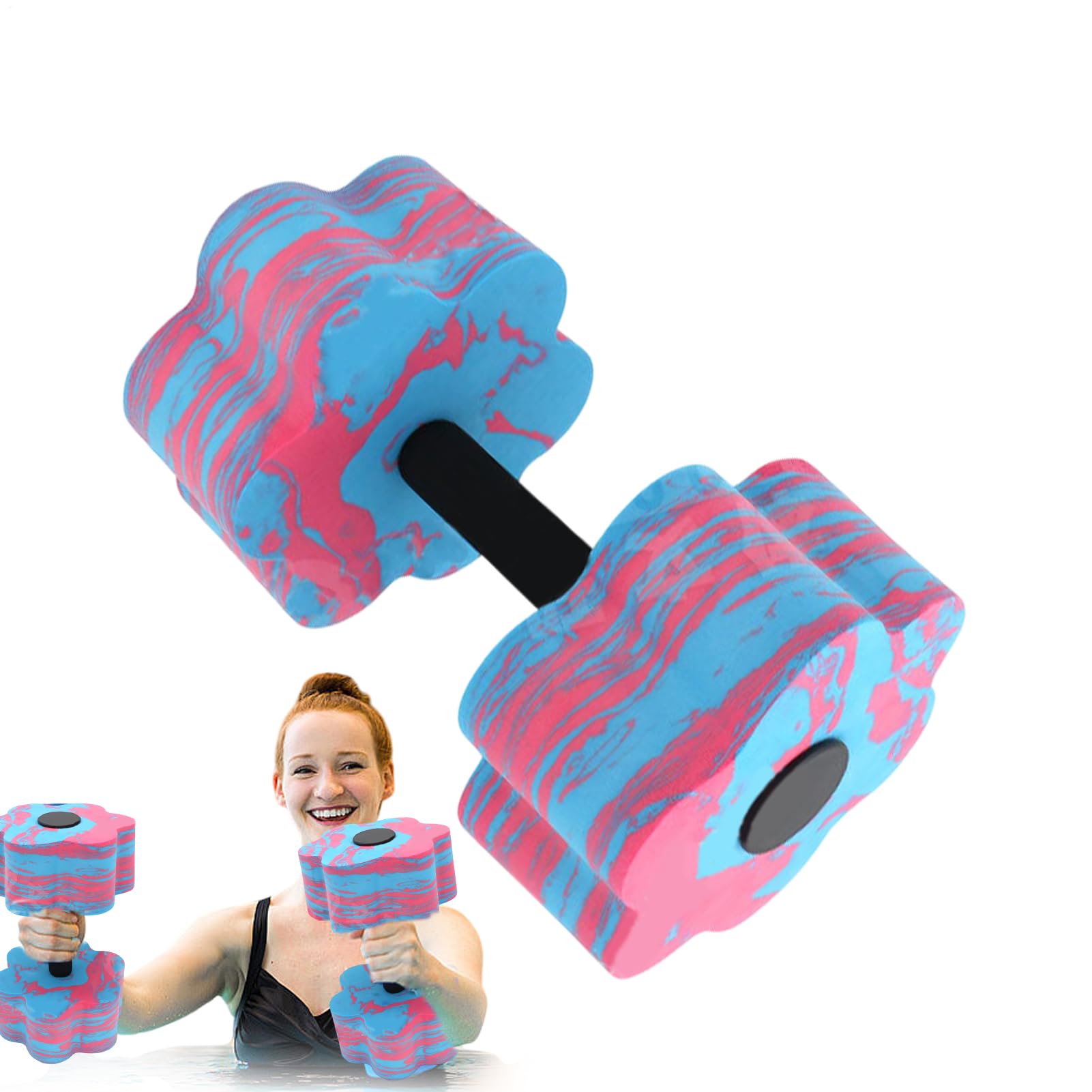 Water Fitness Weights – Lightweight Aquatic Dumbbells, Soft Foam Construction, Reusable Floating Design with Anti-Slip Handles | Exercise Equipment for Men Women Swimming Pool Training Aqua