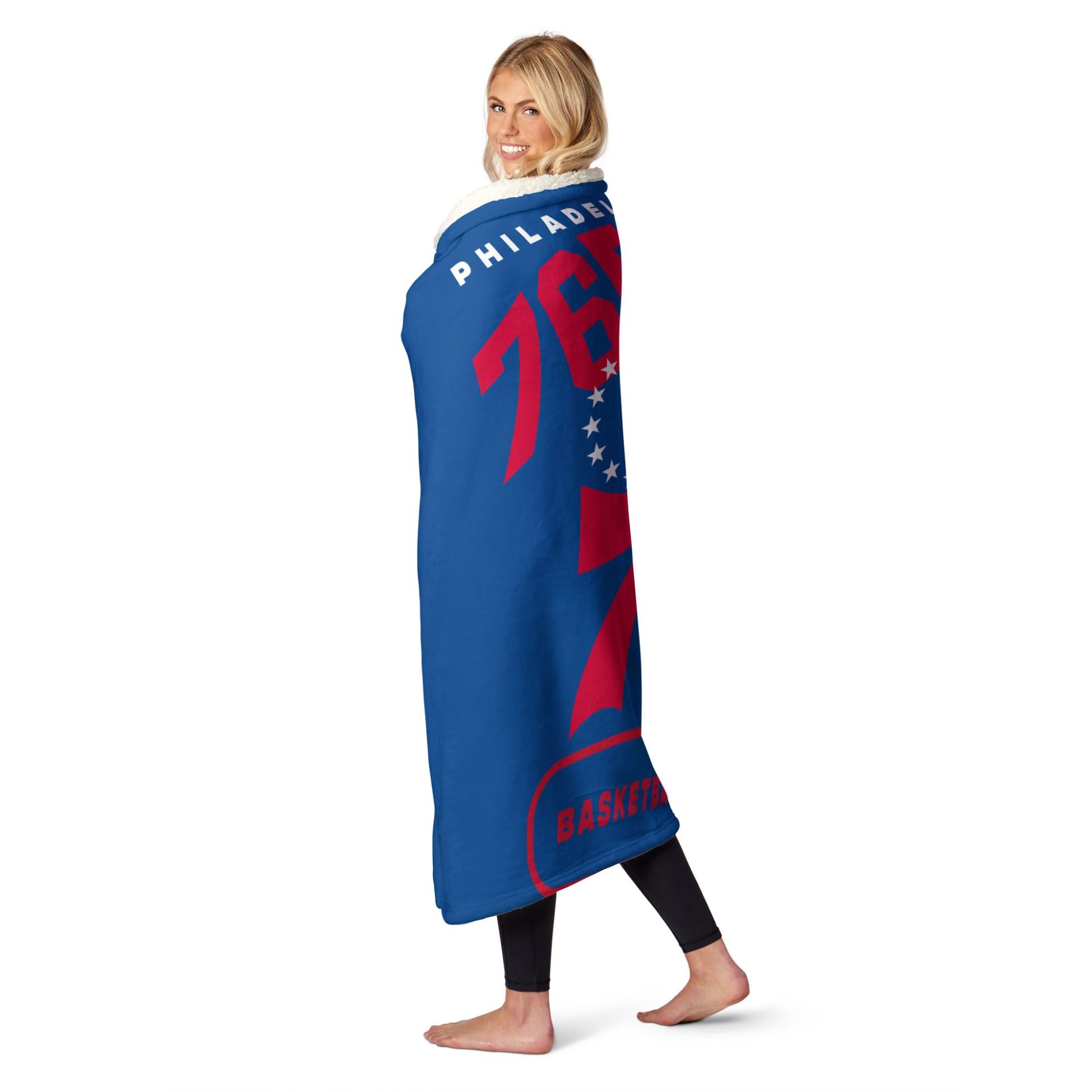 Northwest NBA Philadelphia 76ers Silk Touch Sherpa Throw Blanket, 50