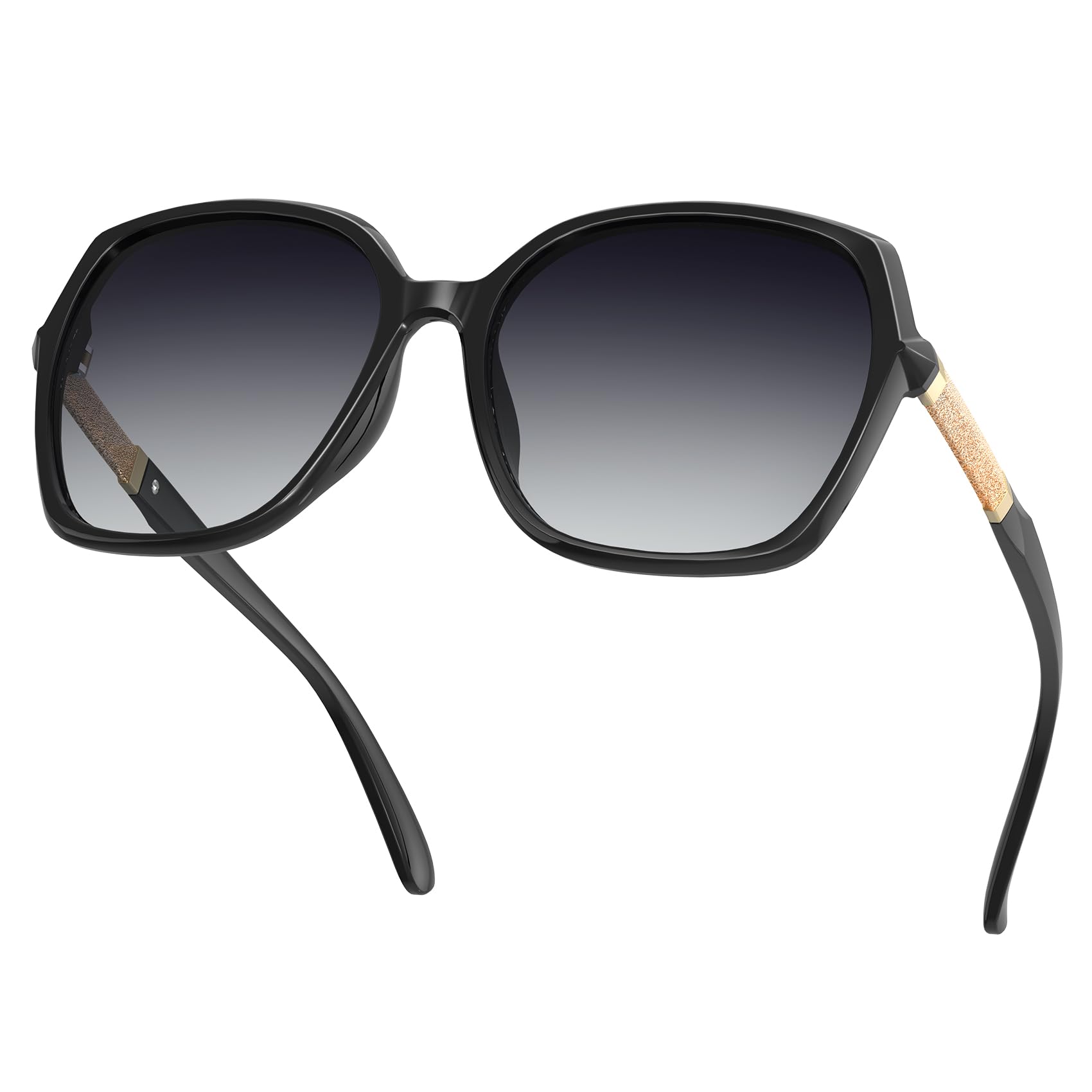 kaliyadi Classic Polarized Sunglasses for Women Trendy Square Sparkling Composite Shiny Frame -UV400 PROTECTION-picture-40