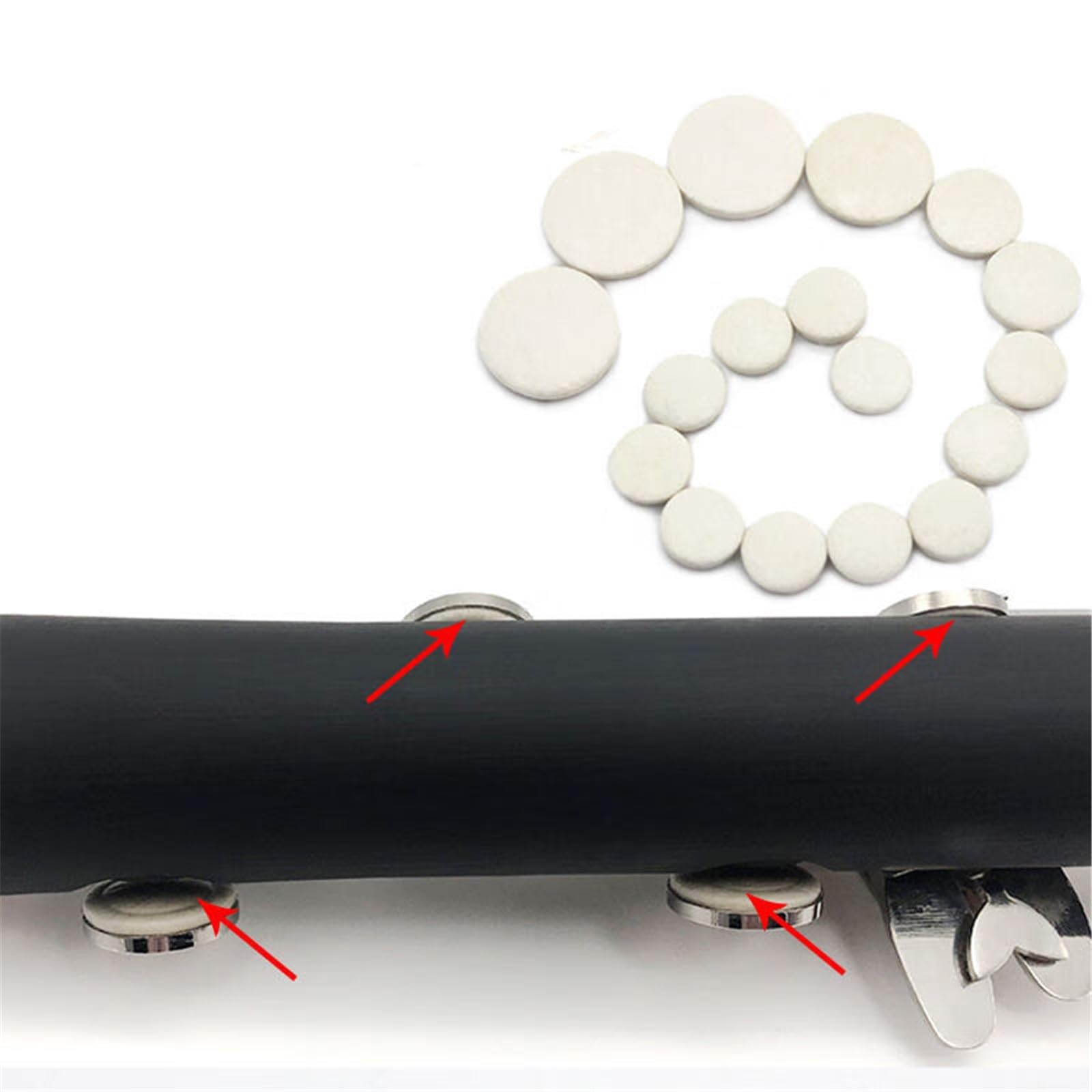 Piezas de repuesto para clarinete Almohadillas Para Clarinete En Si Bemol Agudo De 17 Teclas Almohadillas Para Clarinete Almohadillas Para Clarinete Almohadillas Para Orificios De Sonido Para Clarinet