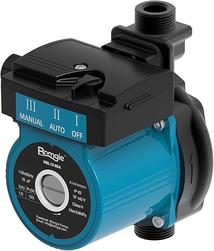 BOMGIE Bomba de recirculación de agua caliente de 123 W 115 V, bomba de circulación de agua caliente, sistema de recirculación cabeza automática de
